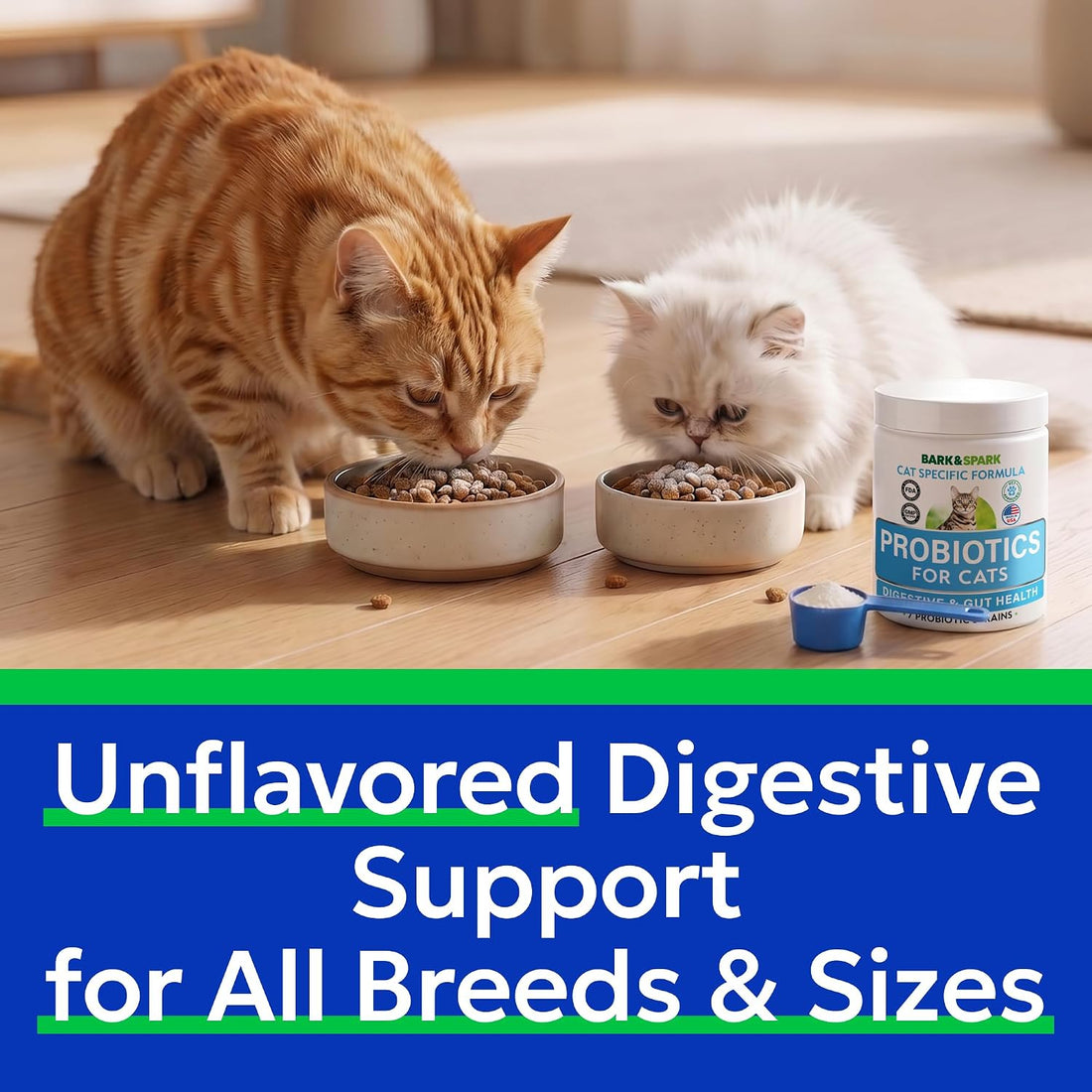 BARK&SPARK Cat Probiotic Powder, 108 Servings