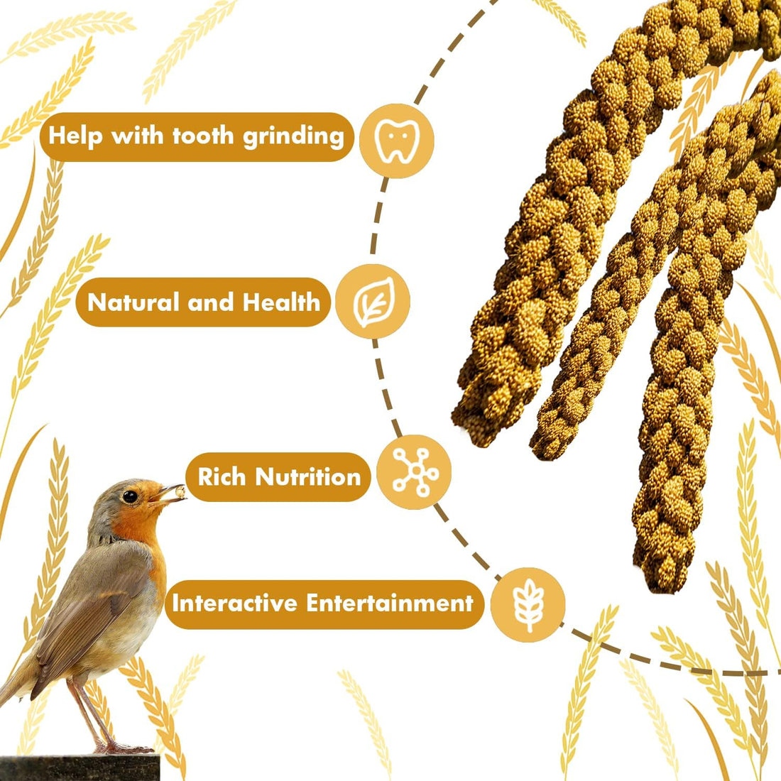 Jmxu's Spray Millet Treat for Birds Parakeets