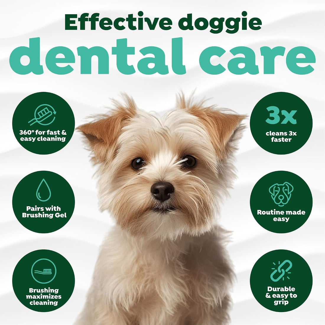 TropiClean Fresh Breath TripleFlex Dog Toothbrush, Small/Medium Dogs