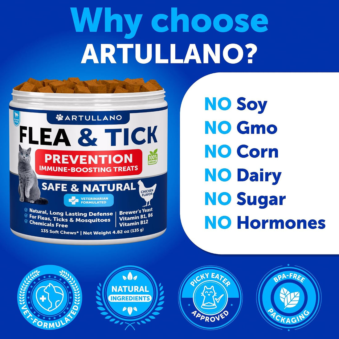 Flea and Tick Prevention for Cats - 135 Chews