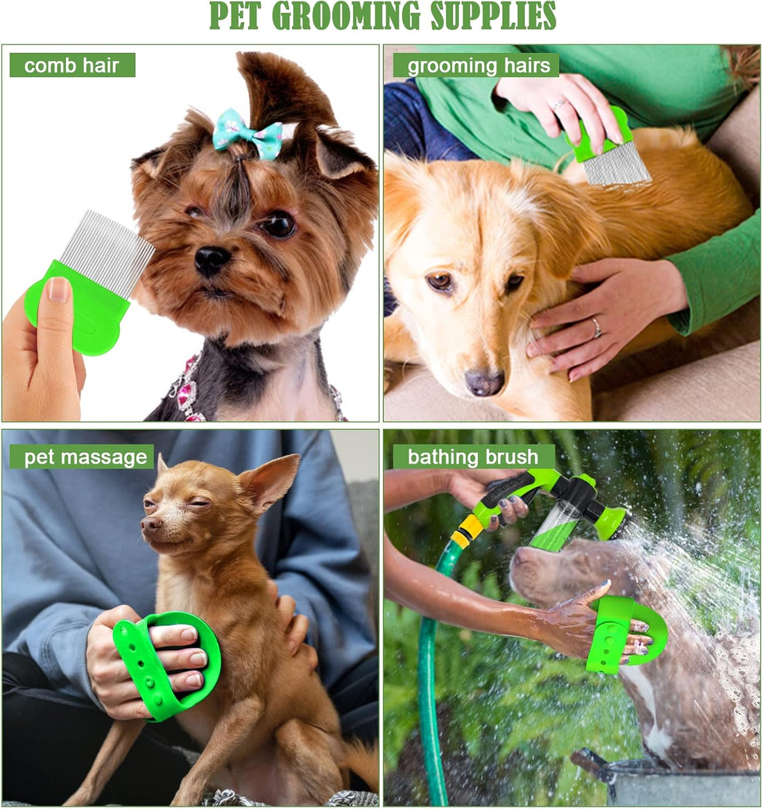 Dog Wash Sprayer Outdoor, 8-in-1 Dog Sprayer Hose Attachment