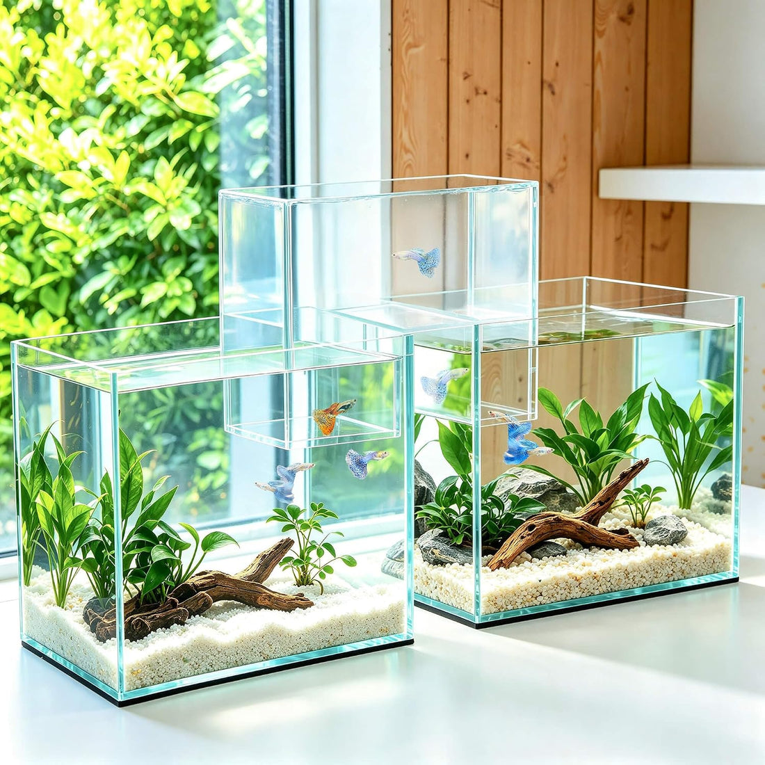 Two-Tank Aquarium Bridge, 4 in Gap Negative Pressure Fish Tank Kit