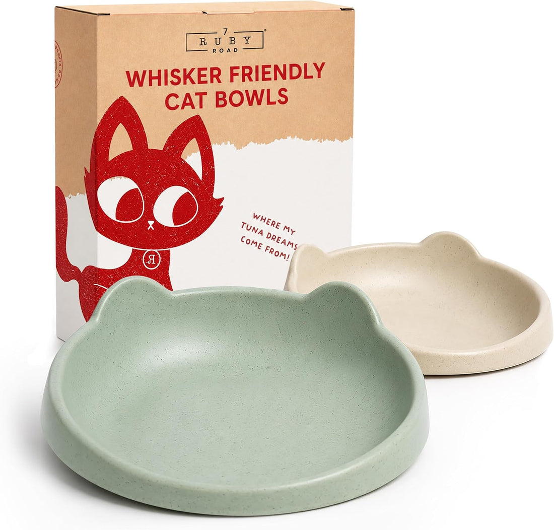 7 Ruby Road Anti Whisker Fatigue Cat Bowls Set of 2