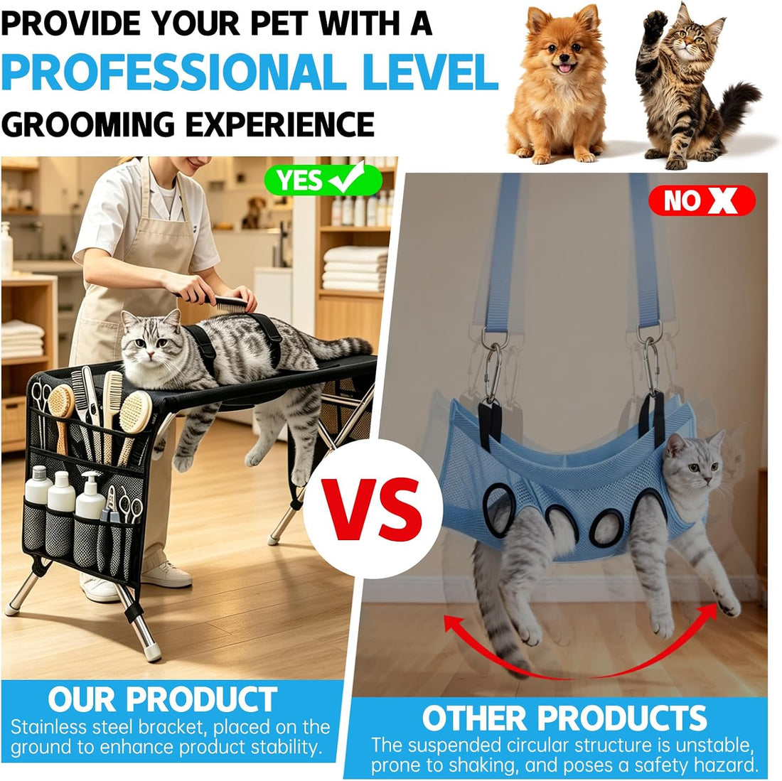 Pet Grooming Hammock for Small Dogs Cats,Joint Protection Restraint
