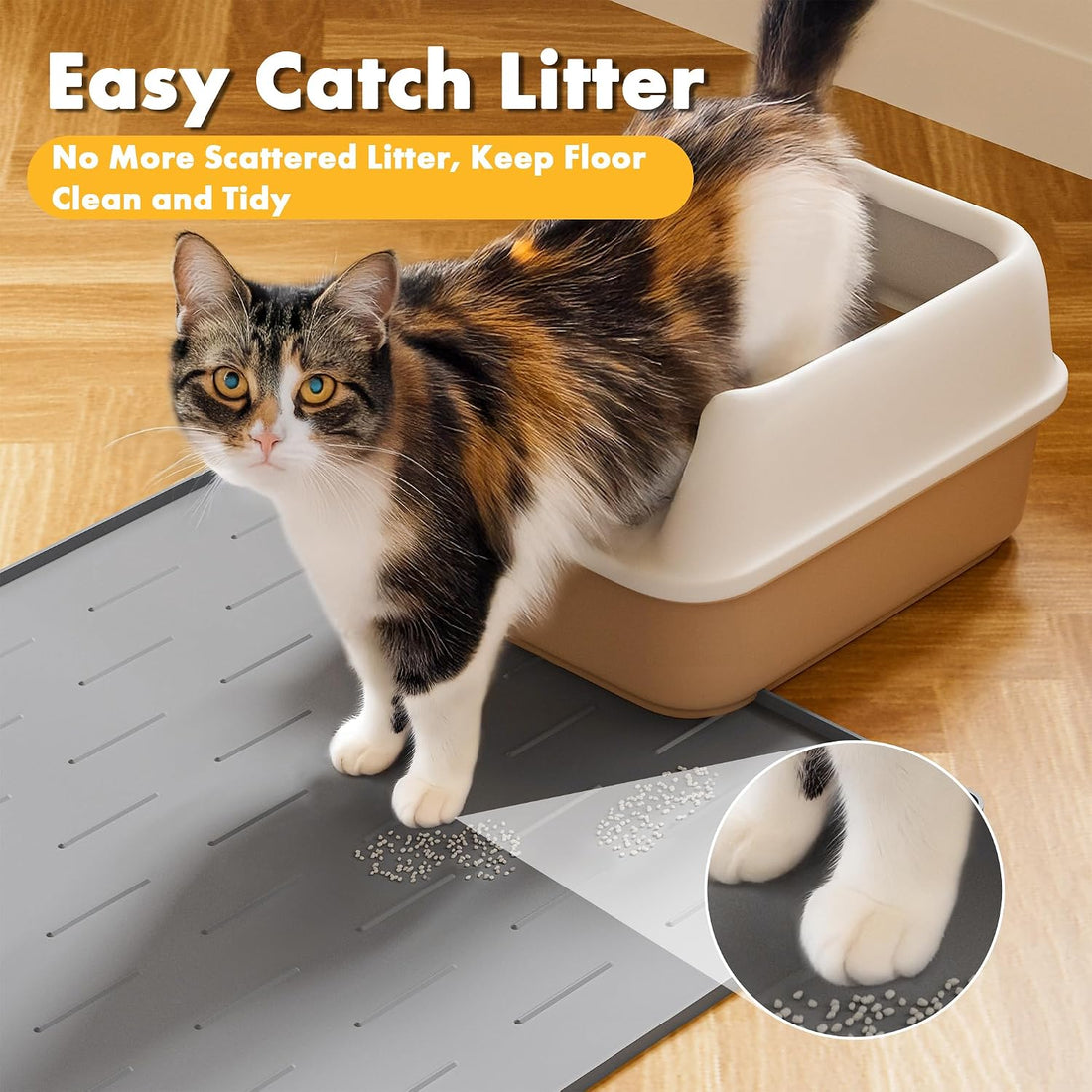 Pieviev Silicone Cat Litter Trapping Mat