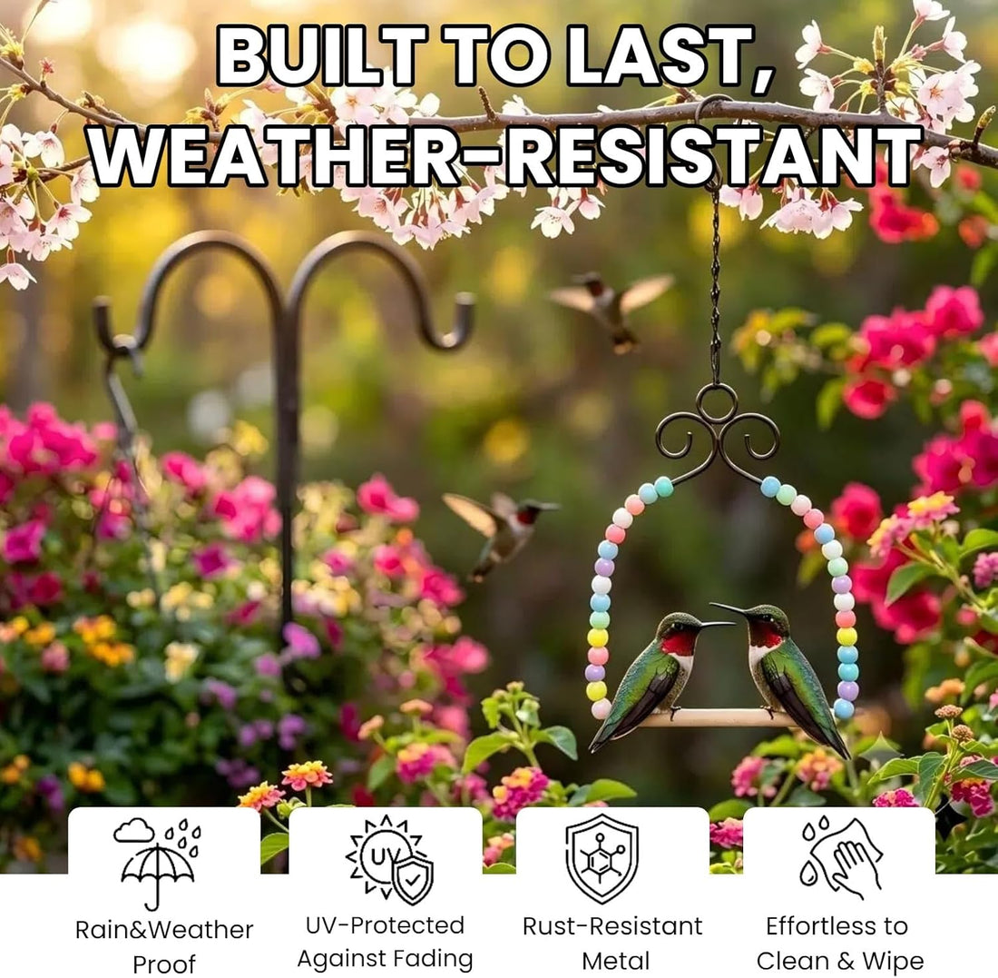 Hummingbird Swings and Perches for Outdoor, Rust-Resistant Metal