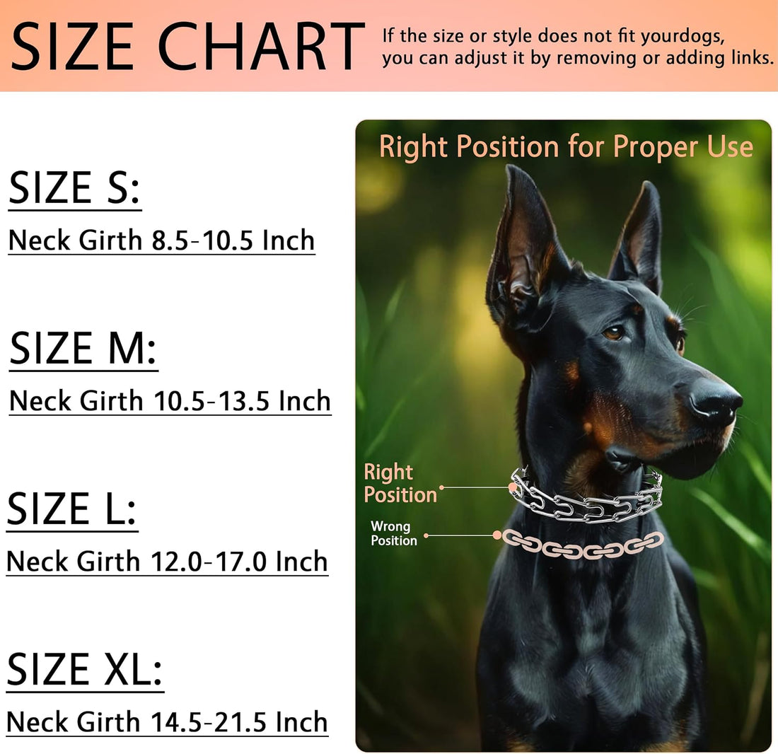 DEYACE Prong Collar for Dogs Stainless Steel Dog Pinch Collar