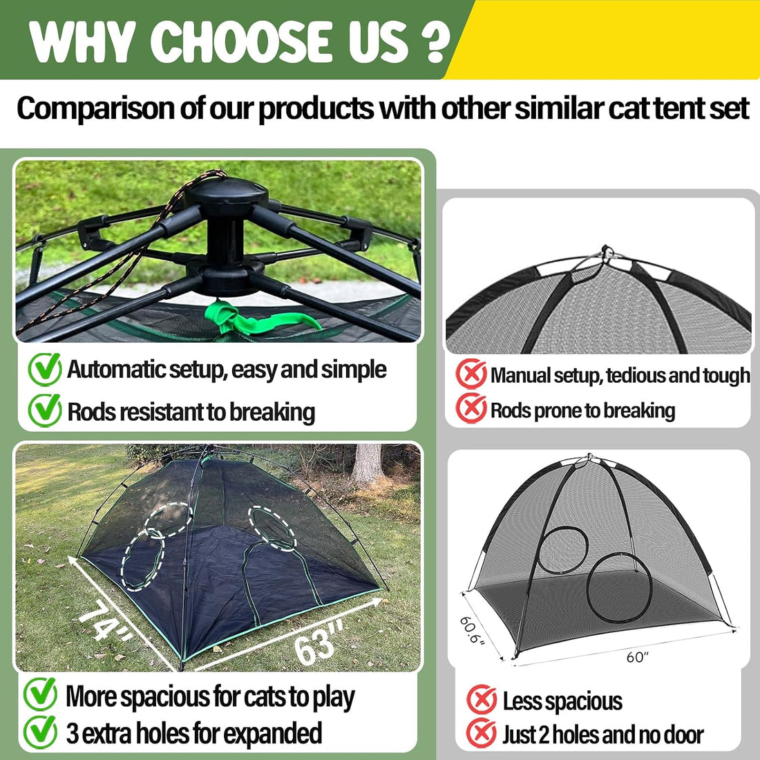 Pawtenda 6-in-1 Cat Tents for Outside