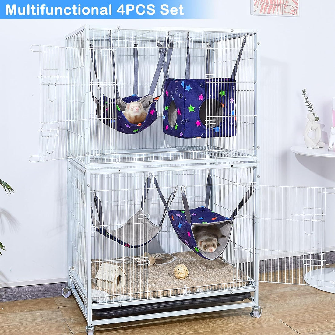 Glittme 4 Pack Cozy Ferret Hammock
