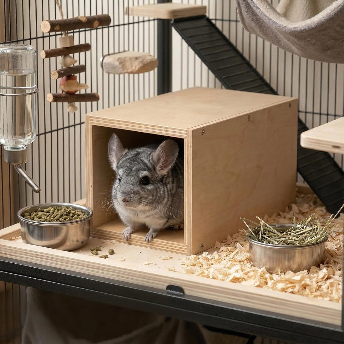 Chinchilla Hanging Wooden Tunnel Toys