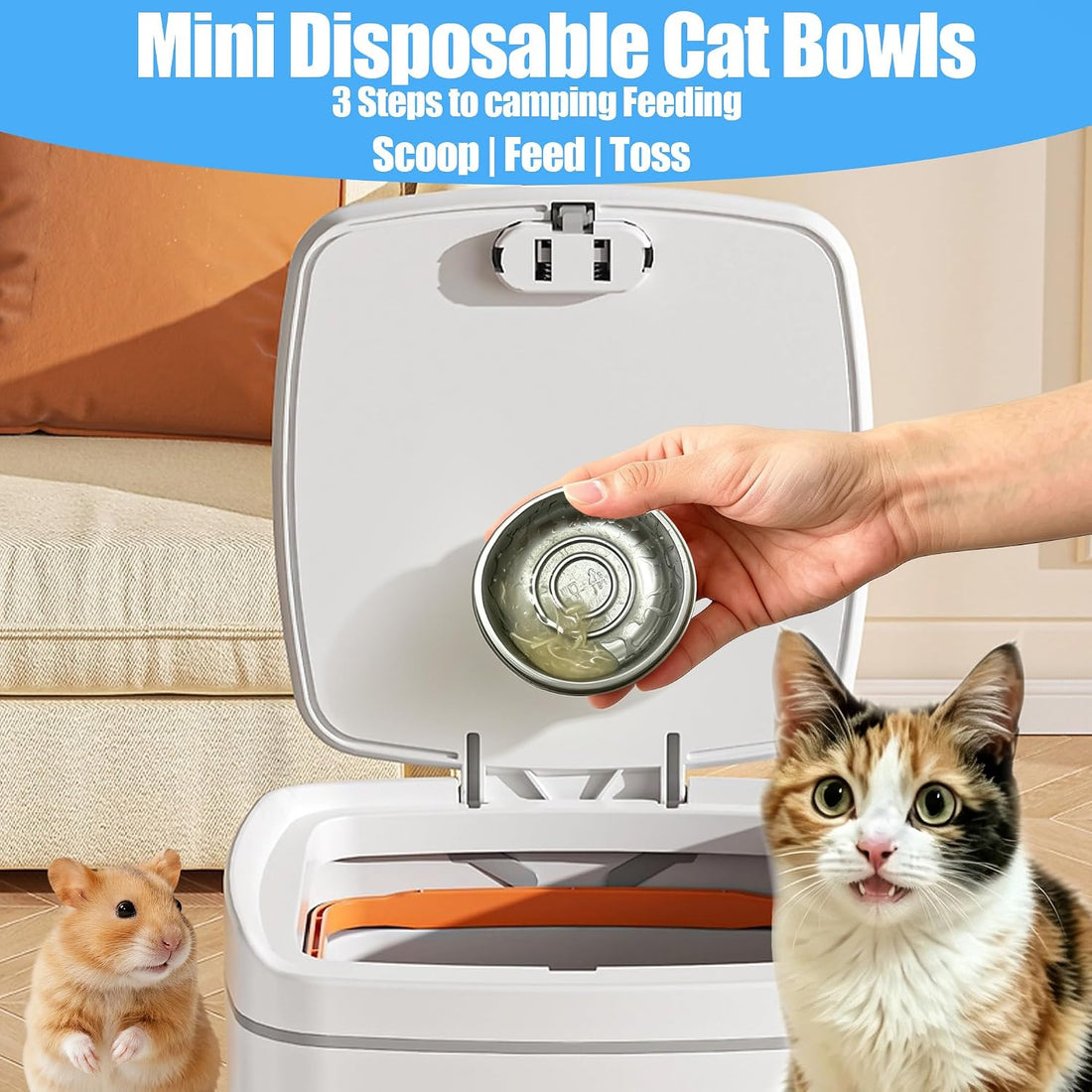 Small Disposable Cat Food Bowls 600 Pack, 30g Portion Cup