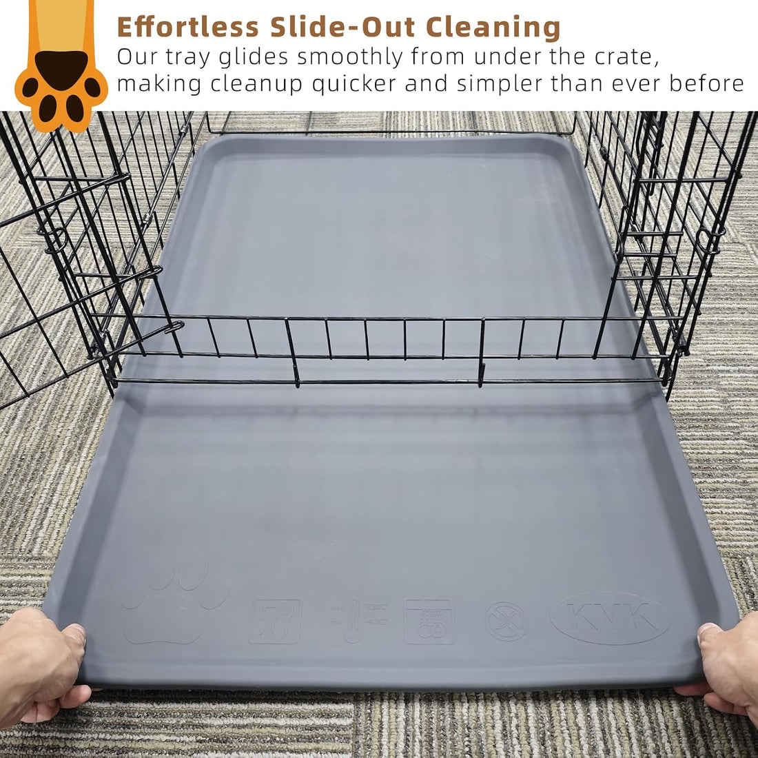 2-Pack 22.8 × 34.6 Inch Silicone Dog Crate Tray