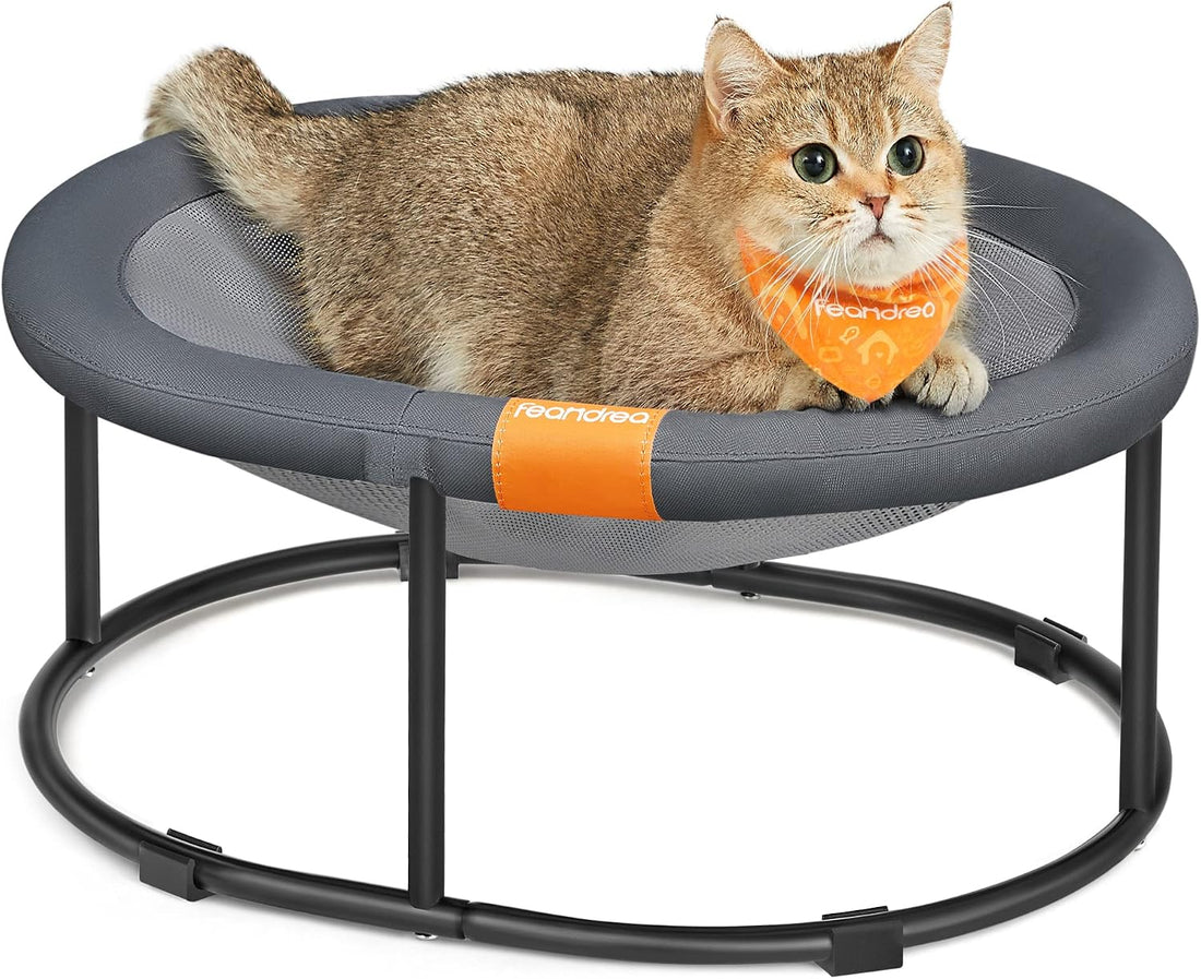 FEANDREA Elevated Cat Bed, Breathable Hammock, Washable Mesh
