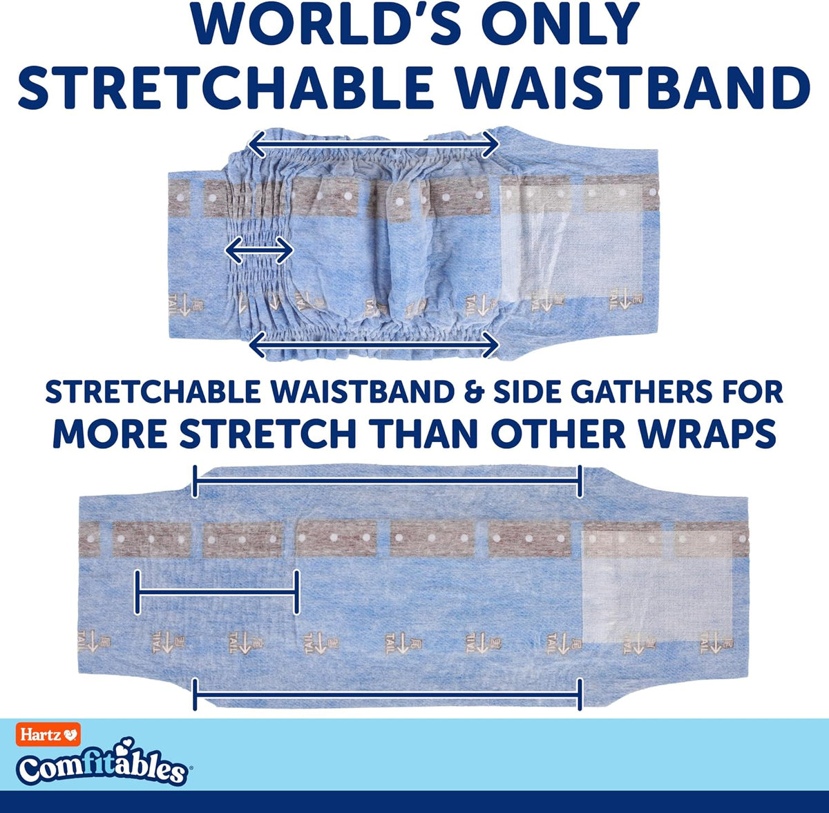 Hartz Comfitables Disposable Male Dog Wraps with Stretchy Waistband