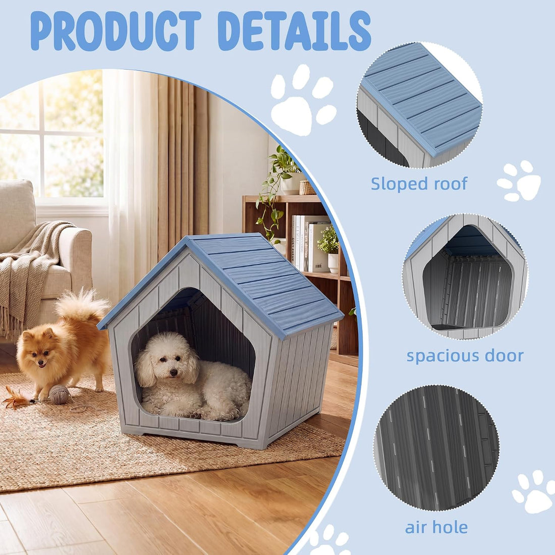 Fancyango Outdoor Indoor Dog House for Small Dogs Dog House