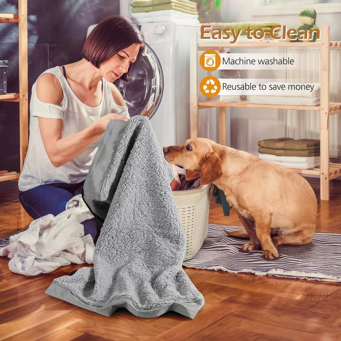 Waterproof Dog Bed Covers Replacement, 36x27x3in, Cover Only