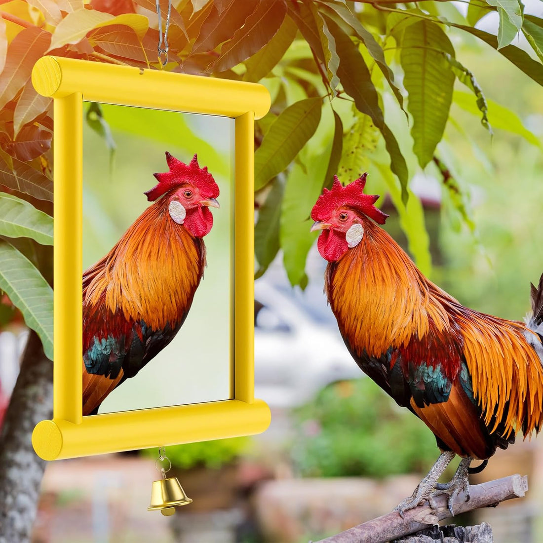 Sadnyy Chicken Mirror Toys Extra Large 10.6 x 10 Inch Big Hanging