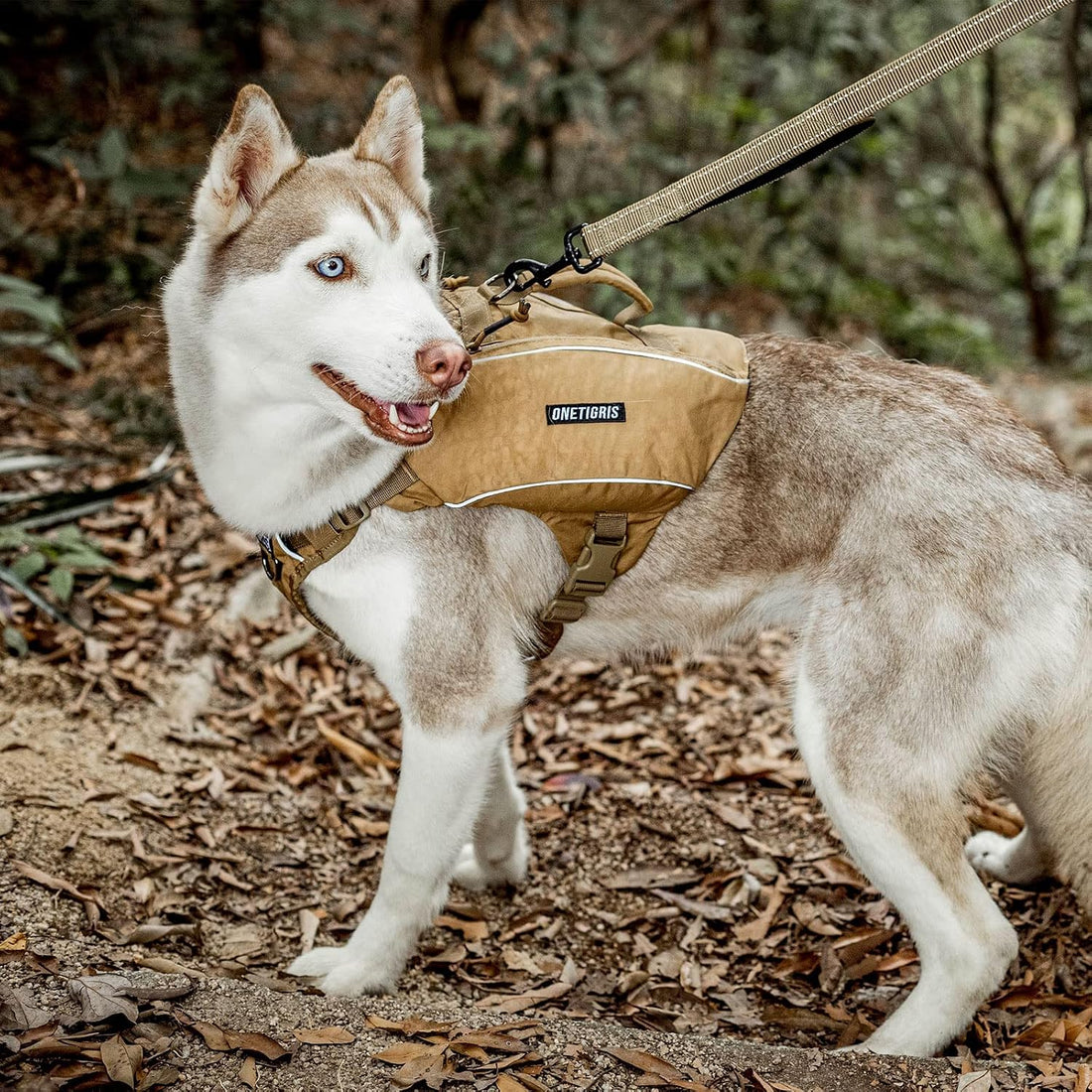 ONETIGRIS Y-Shaped Dog Backpack No Pull CAMLUS Dog Saddle Bag