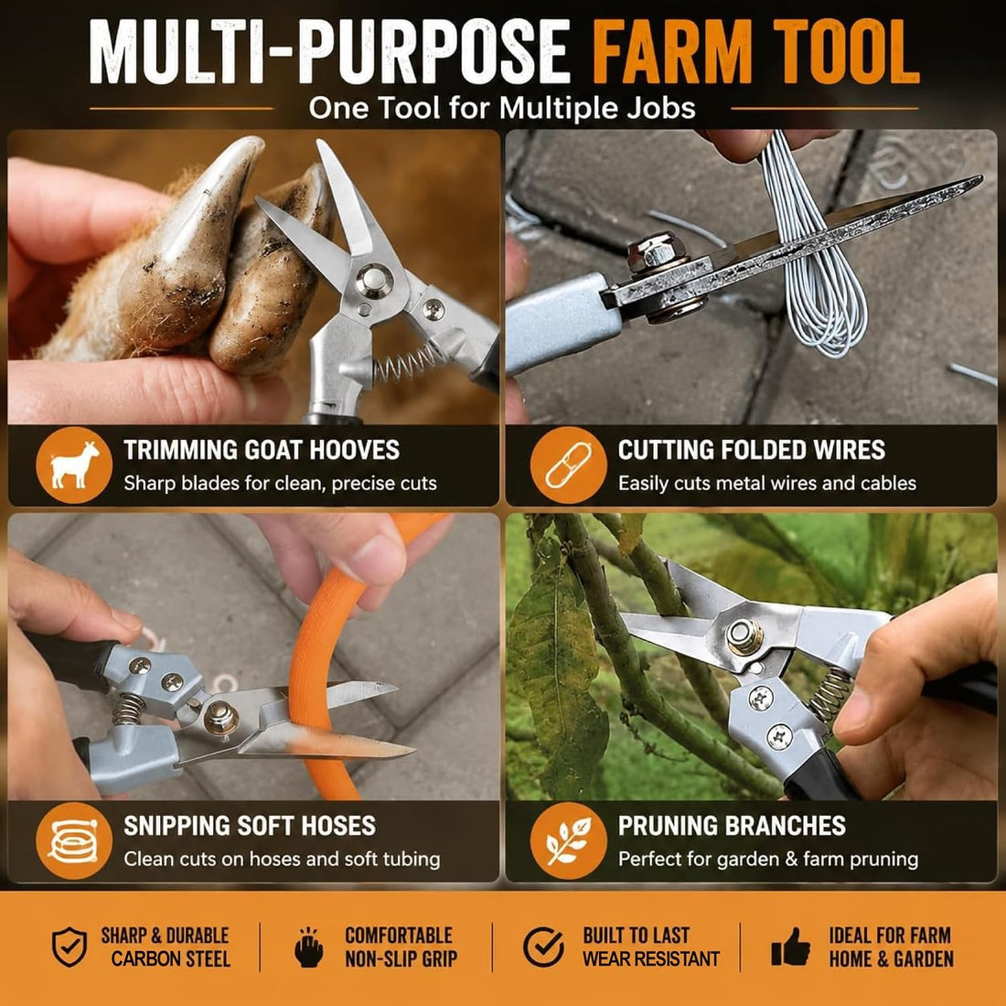 Goat Hoof Trimmers and Farrier Shears – Versatile Hoof, Wire