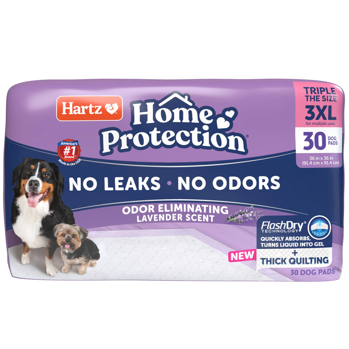 Hartz Home Protection Lavender Scent Odor Eliminating Dog Pads, 3XL