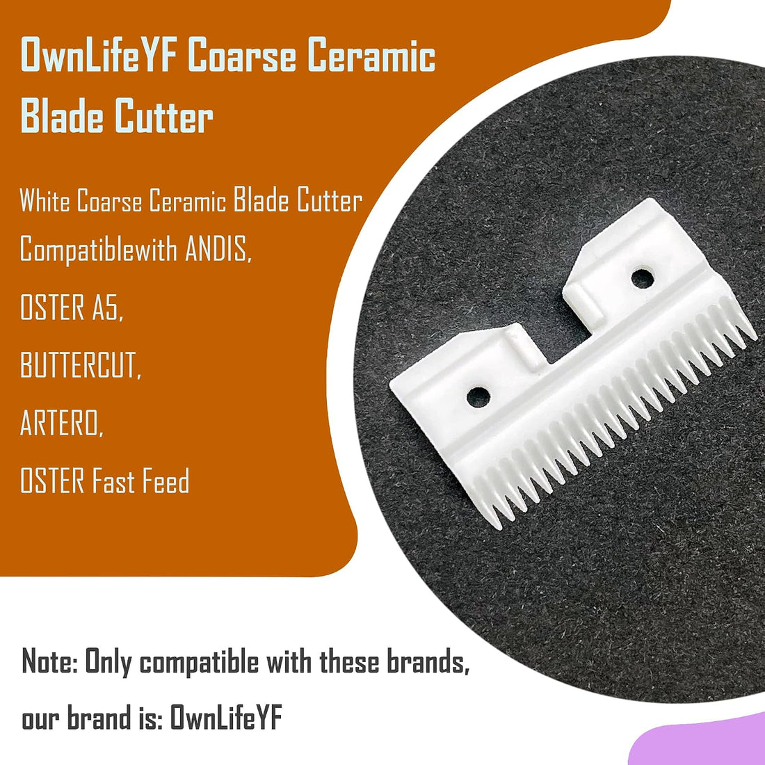 3PCS Ceramic Coarse Replacement Blade Cutter Compatible with Andis