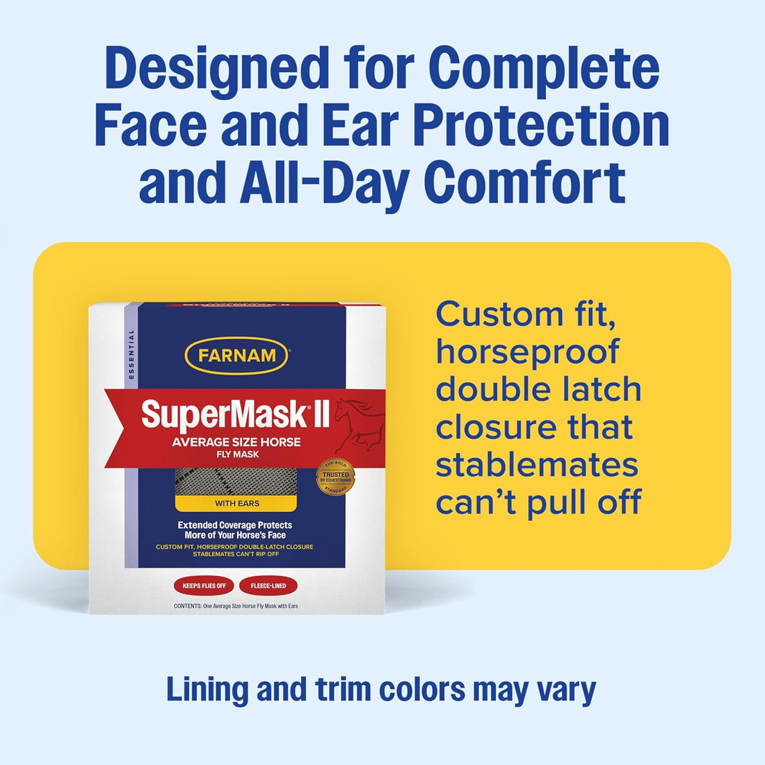 Farnam SuperMask II Horse Fly Mask with Ears, Average Size