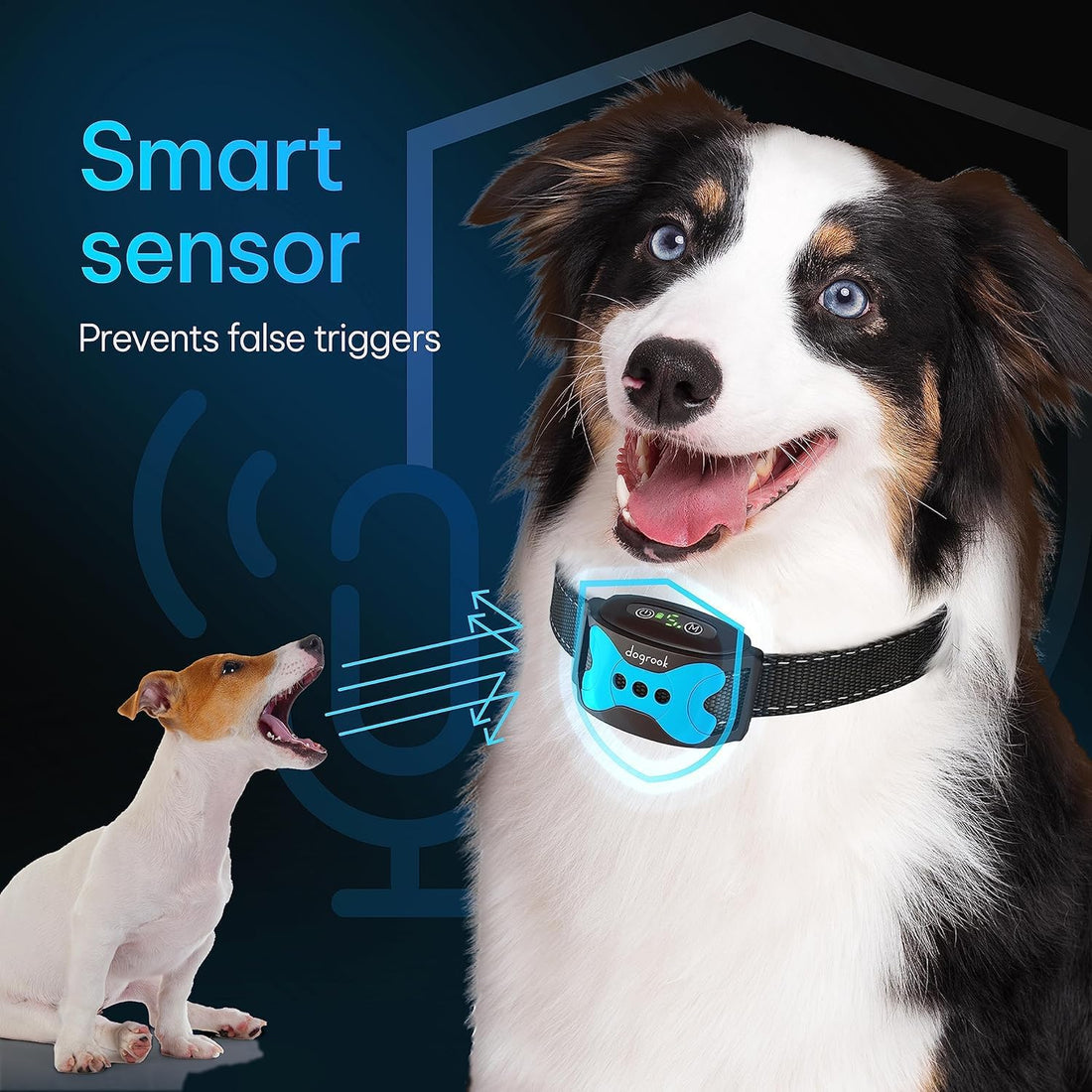 Dogrook Humane No Shock Rechargable Beep & Vibration Bark Collar