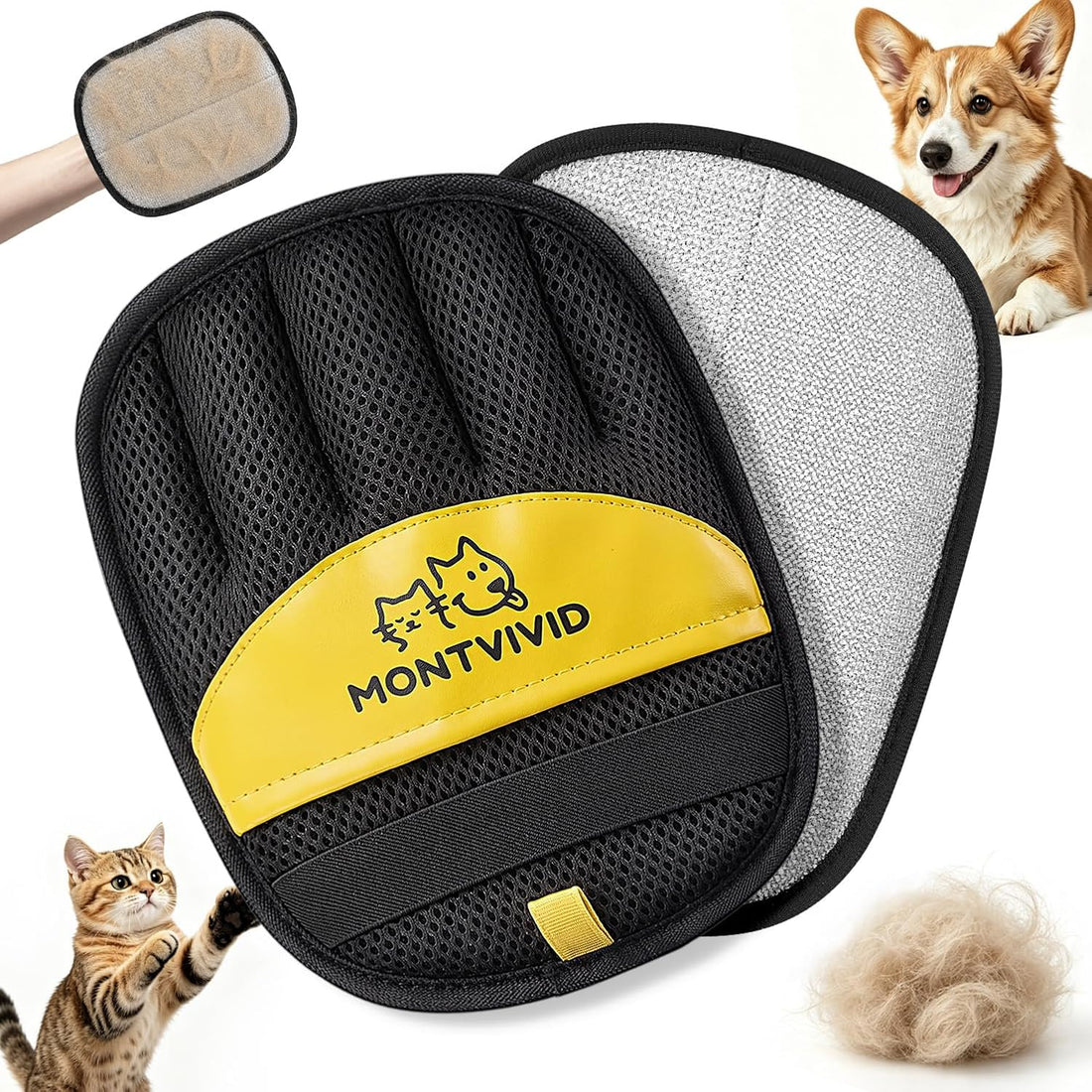 Montvivid Pet Hair Removal Glove,Newly Upgraded Reusable