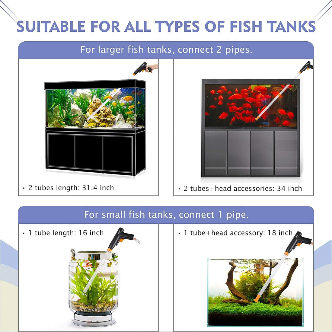 hygger Aquarium Gravel Cleaner