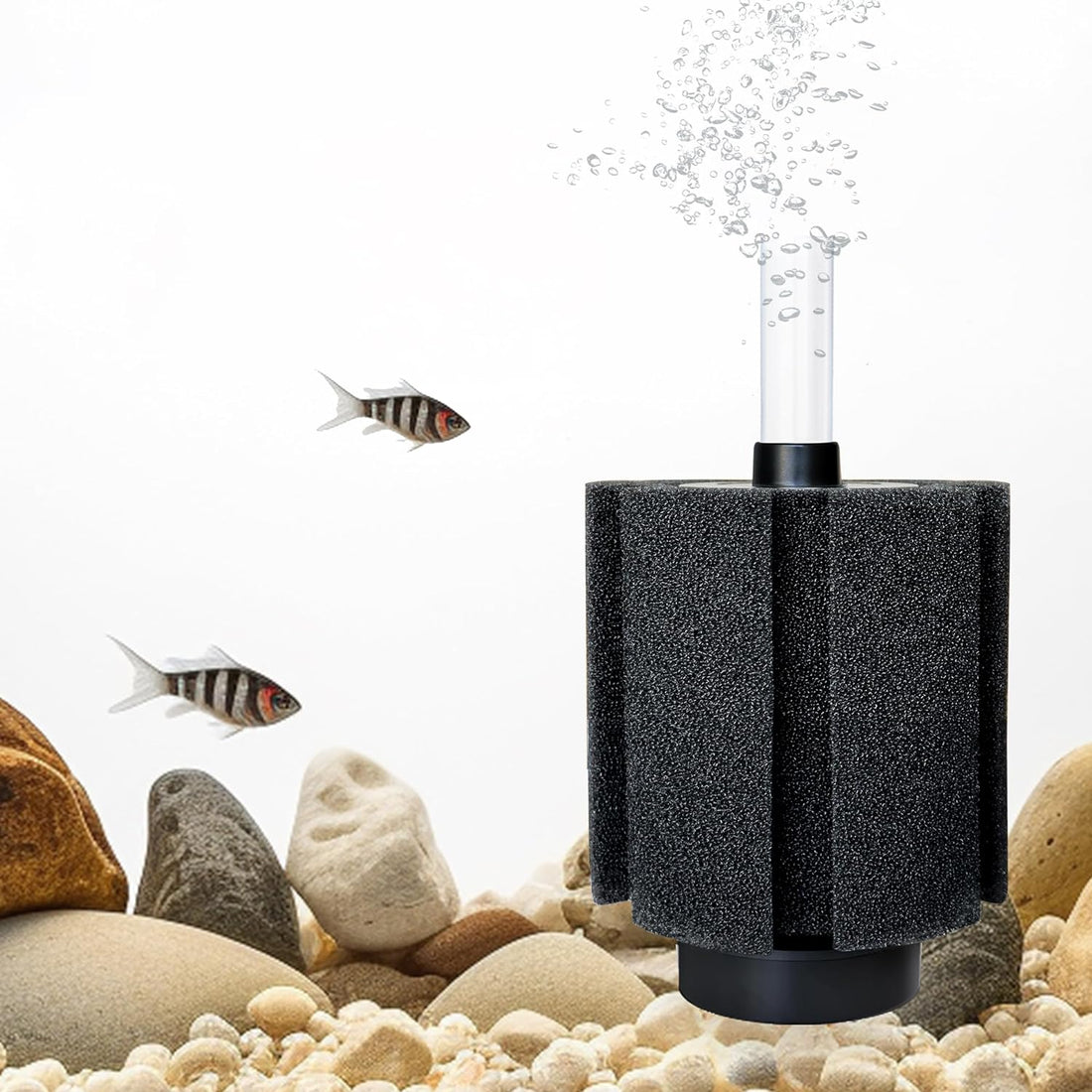 100-120 Gal Large Aquarium Sponge Filter with Air Stone and Ceramic