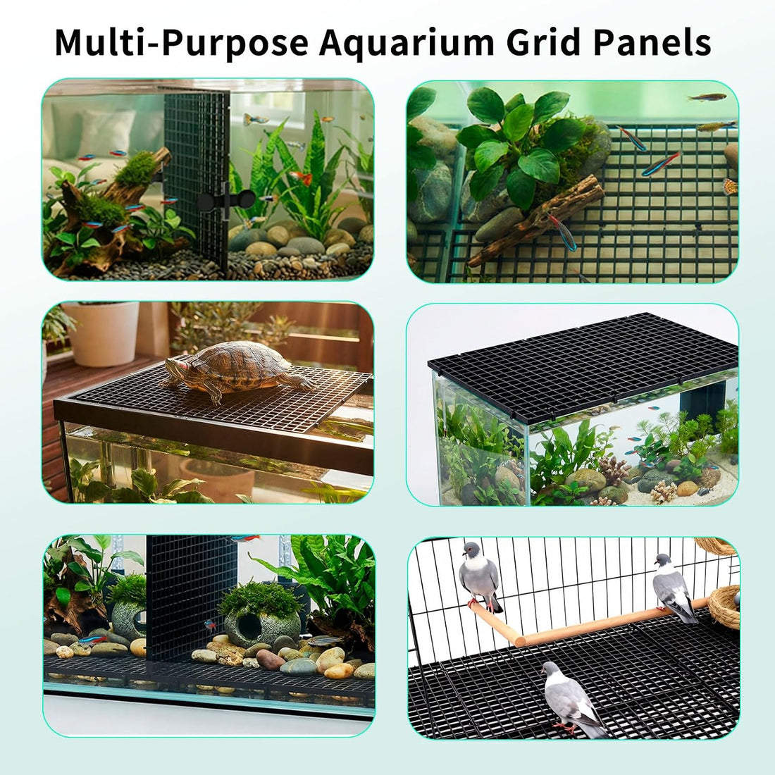 12 Pack Fish Tank Divider Egg Crate Grid, 11.8x11.8 Inch Plastic Grid