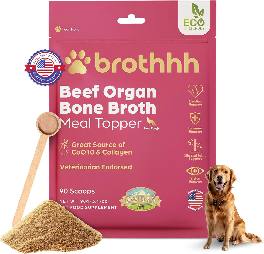 Beef Organ Bone Broth Meal Topper for Dogs - 100% Grass Fed
