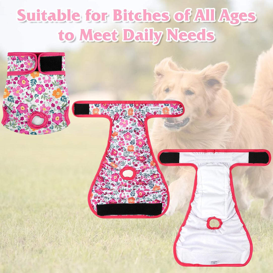 5 Pack Reusable Diapers for Doggie