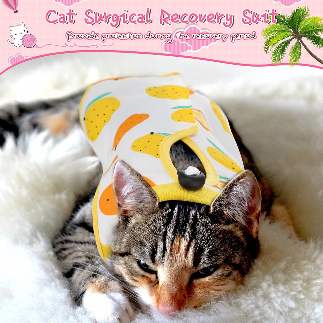 Nuanchu 3 Pieces Cat Recovery Suit Kitten Recovery Suit E-Collar