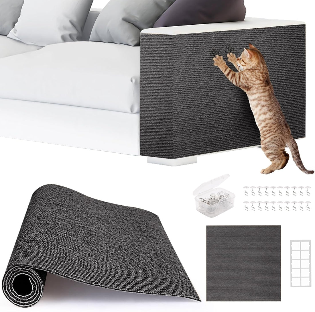 4Pack Cat Scratch Furniture Protector, Self-Adhesive, Light Gray
