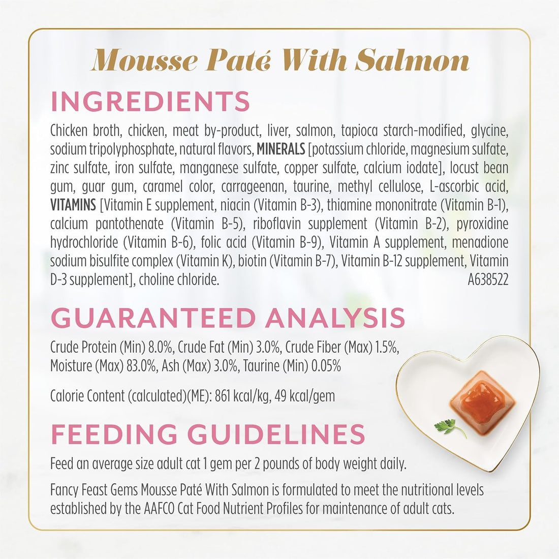 Fancy Feast Gems Pate Cat Food Mousse Salmon or Tuna and a Halo