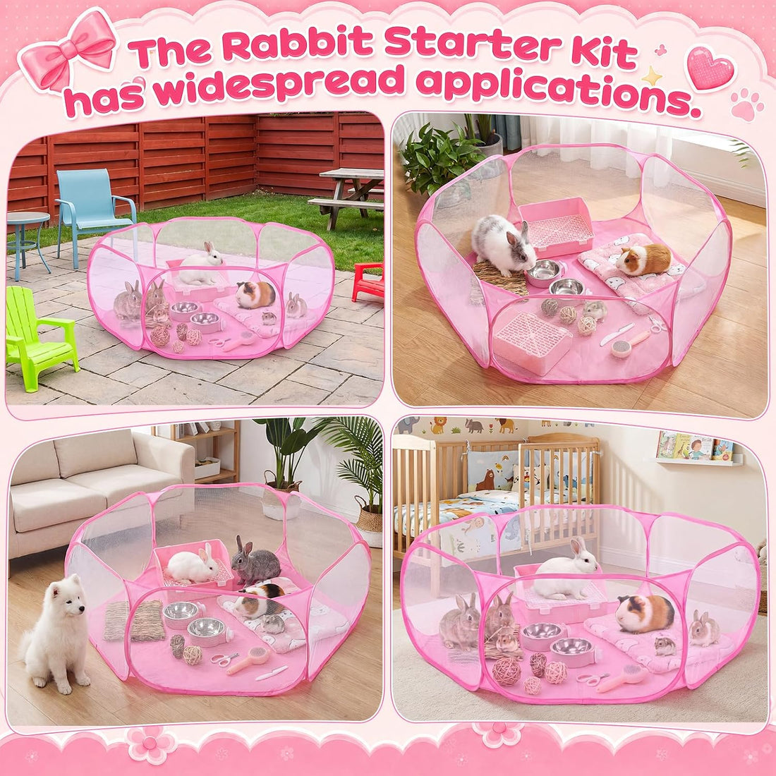 12pcs Bunny Starter Kit, Bunny Toy Grooming Set