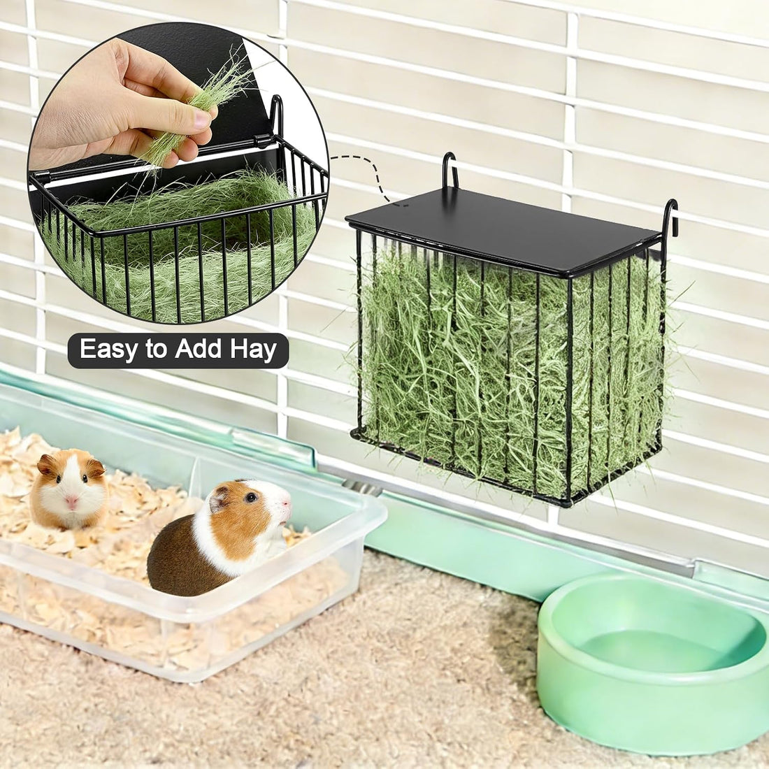 Metal Hay Rack for Rabbits, Bunny Hay Feeder Holder