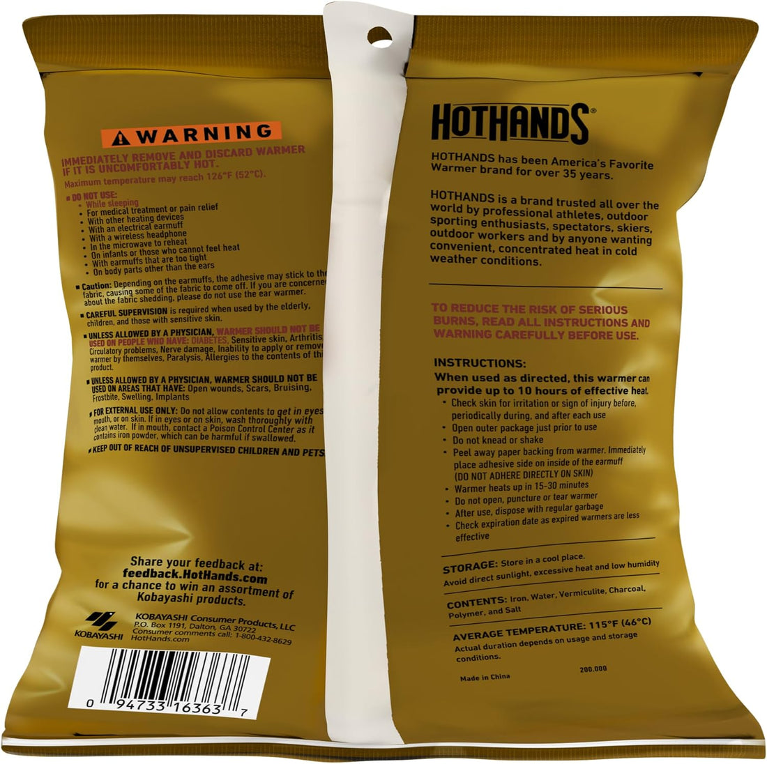 HotHands Ear Warmers, 5 Pair - America's Favorite Warmer