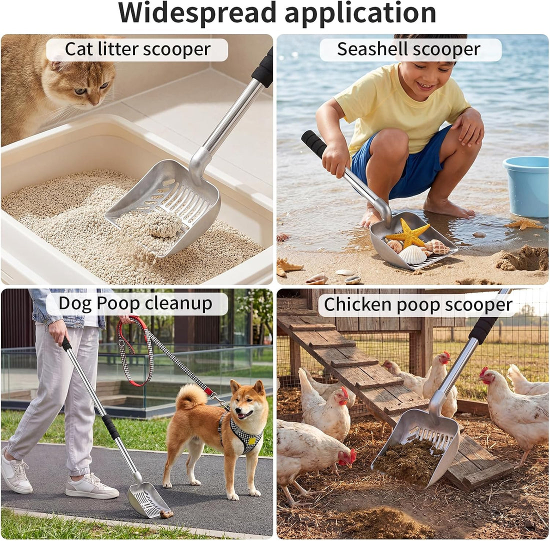 Yangbaga Metal Cat Litter Scoop:Detachable Long Handle Litter Scooper