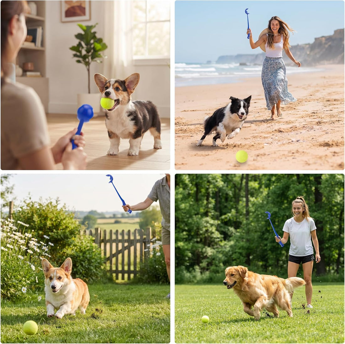 2 Dog Ball Launcher with 4 Balls