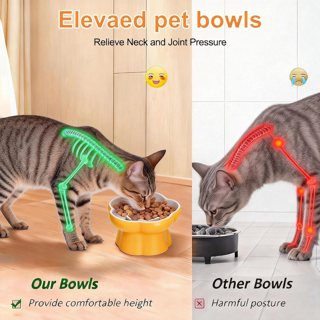 Koieam Cat Slow Feeder Flower-Shaped Ceramic Slow Feeder Cat Bowl