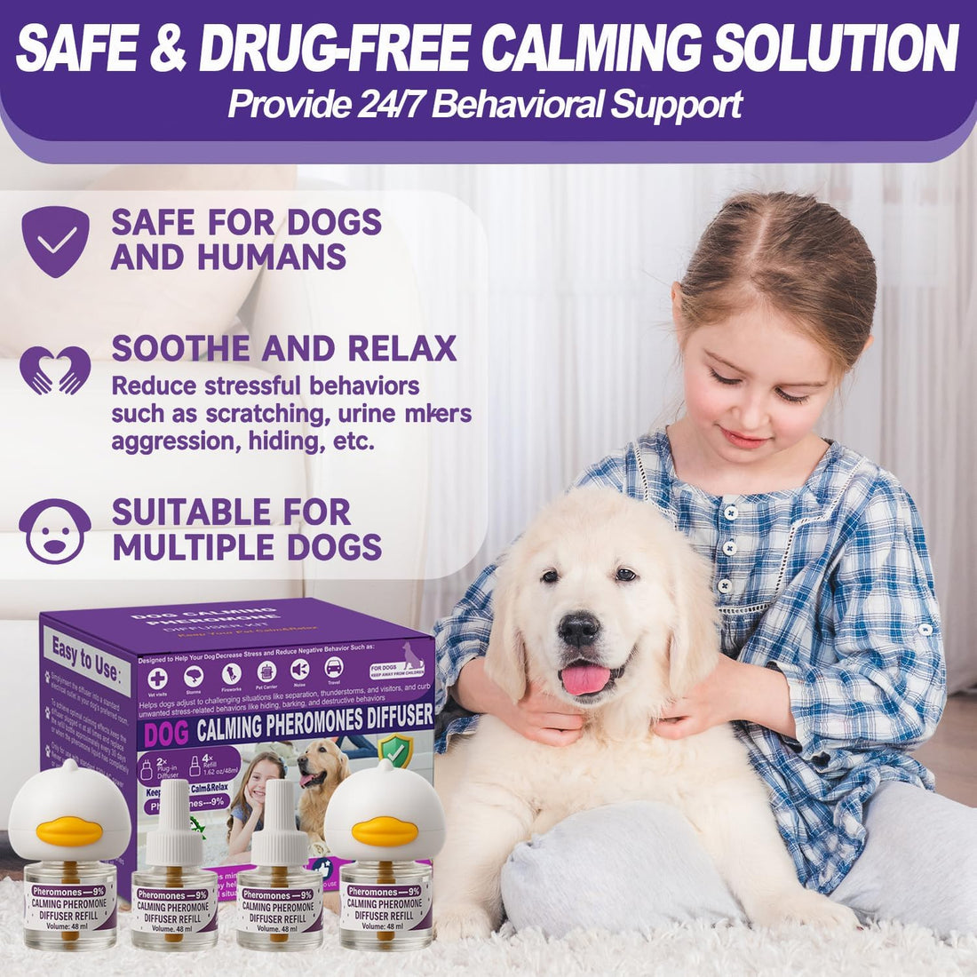 Dog Calming Pheromone Diffuser Kit for Anxiety