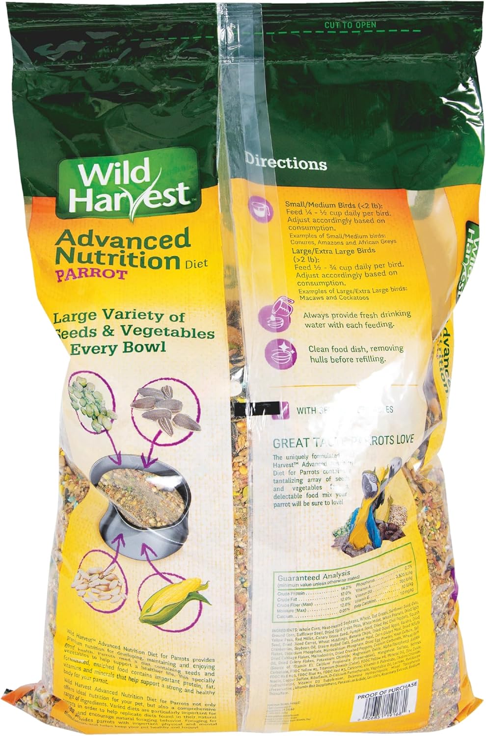 Wild Harvest Advanced Nutrition Parrot Food, 8 lbs