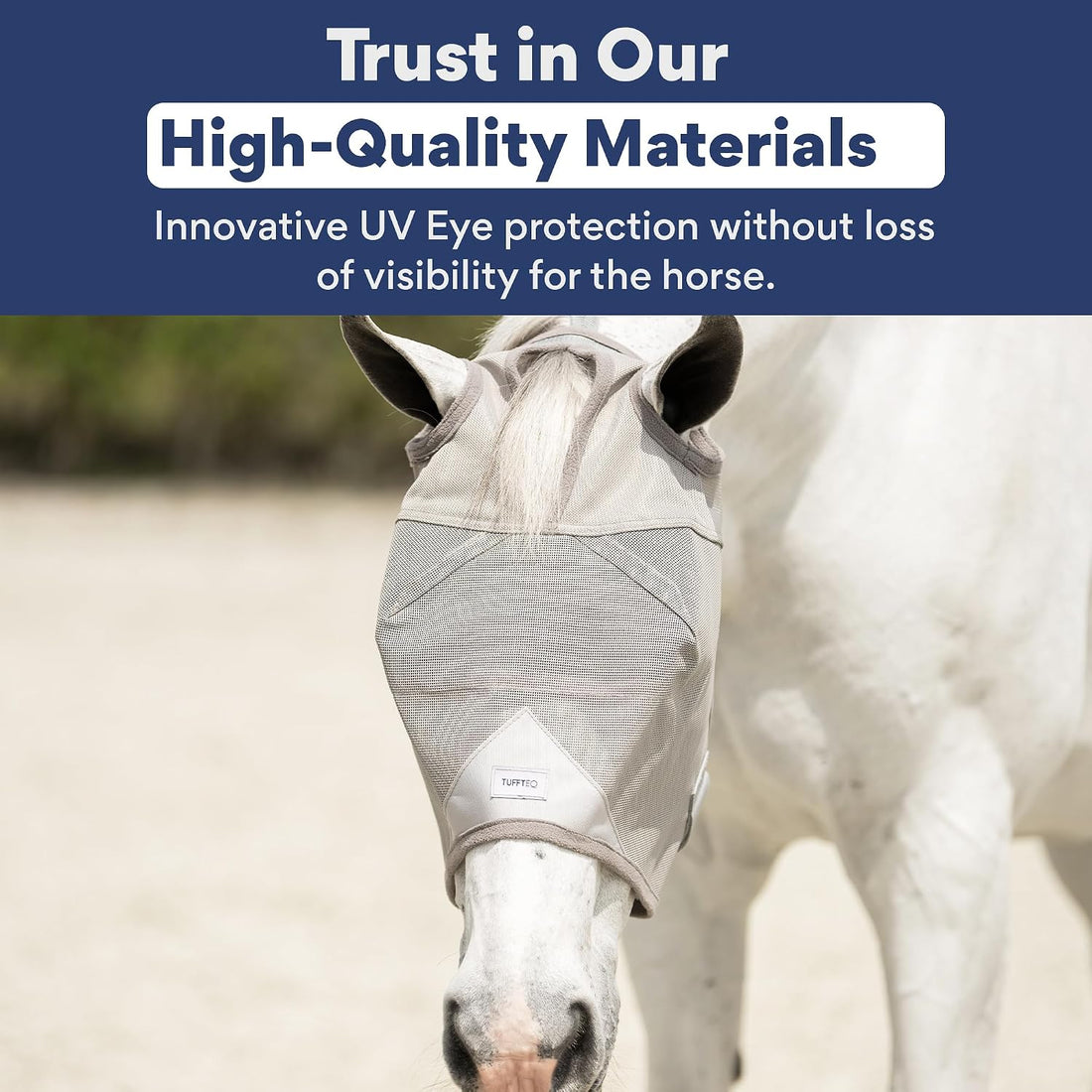 Horse Fly Mask Without Ears, UV Eye Protection, Standard Size