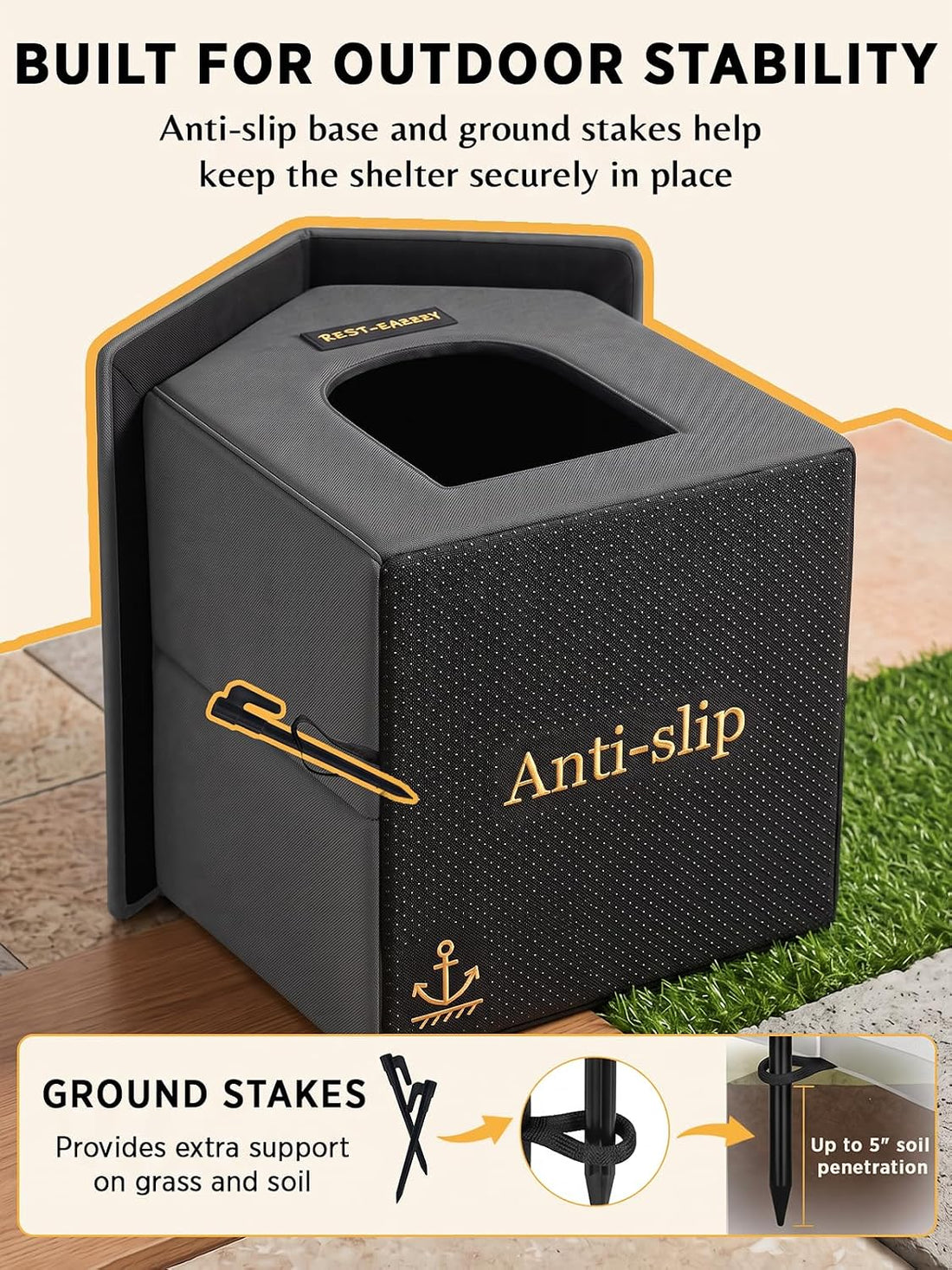 Rest-Eazzzy Outdoor Cat House for Feral Cats,Weatherproof & Insulated