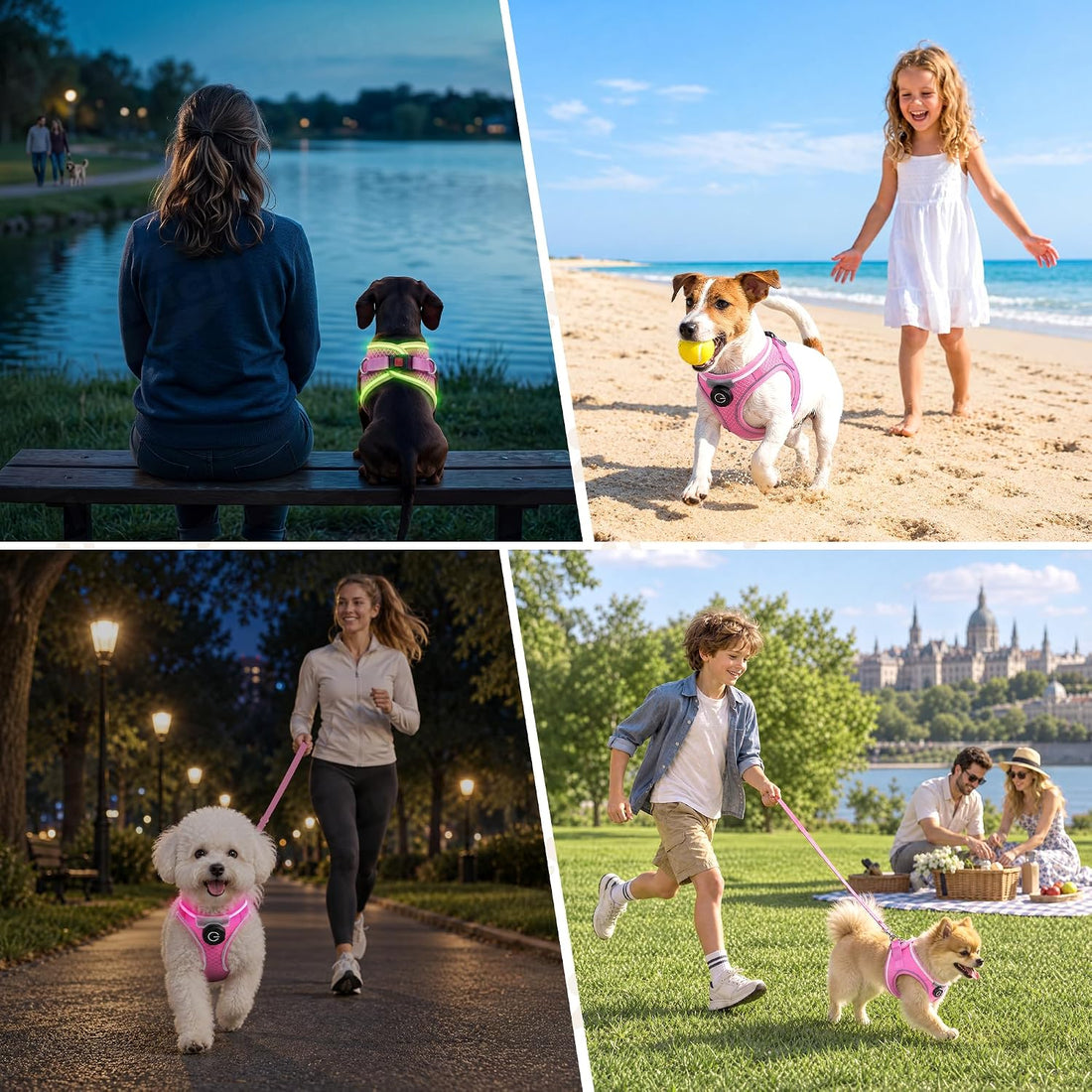 LED Dog Harness for Small Dogs Nighttime Safety Walks