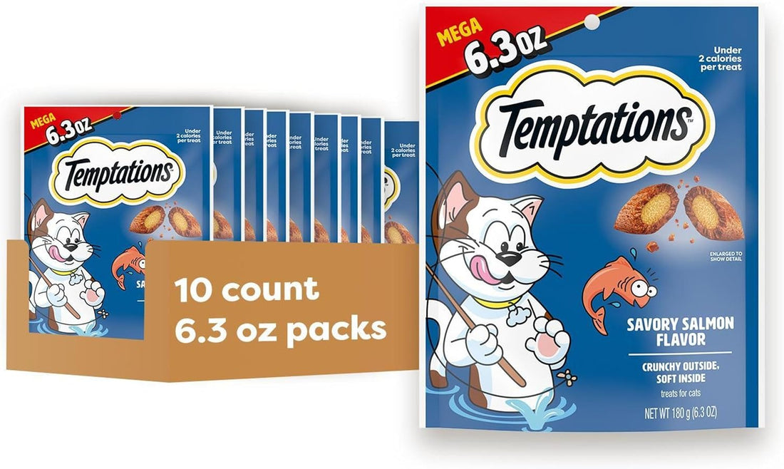 Temptations Classic Crunchy and Soft Cat Treats, Savory Salmon, 30 oz