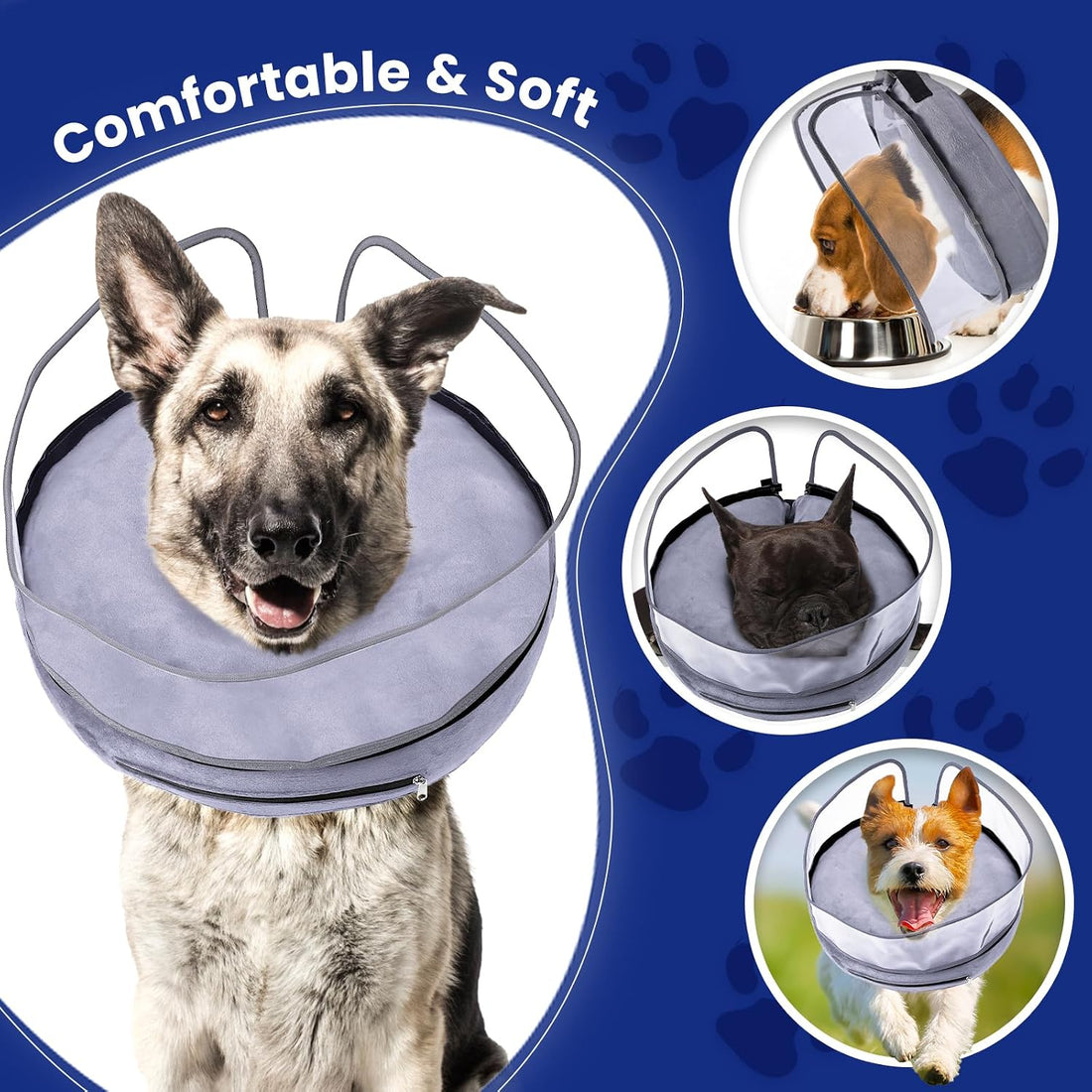 BARKLESS Inflatable Dog Cone for Large Dog to Stop Licking with Soft