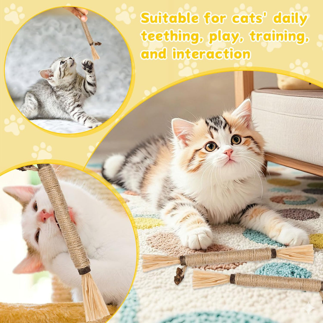 9 Pack Silvervine Sticks for Cats, Natural Cat Chew Stick Toys Set